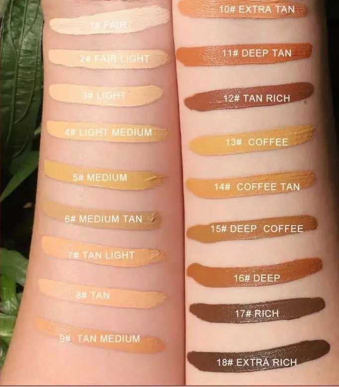 Waterproof Foundation Swatches 